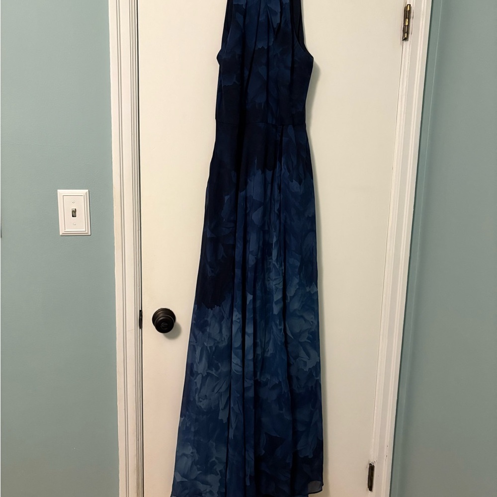 Betsy & Adam Blue Halter Maxi